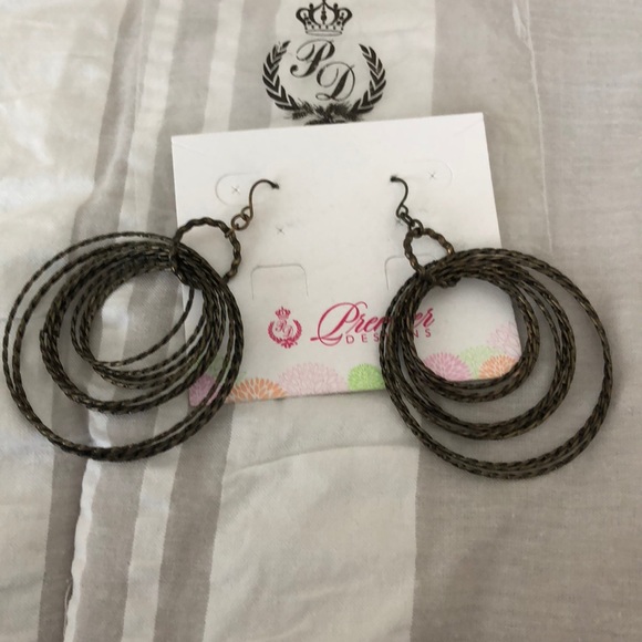 GUC - Premier Designs Hoop It Up Brass Earrings - Picture 1 of 4